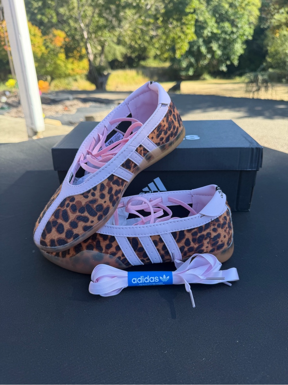 adidas Women’s Leopard Print Ballet shoes with Pink Accents